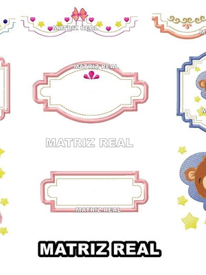 Ursa urso tag moldura matriz de bordado
