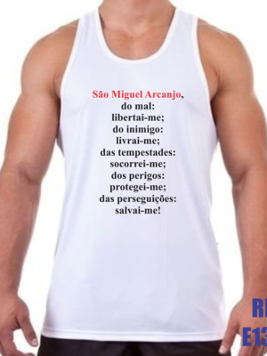 Camiseta regata oração são miguel arcanjo
