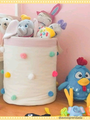 Cesto de brinquedos gg pompom
