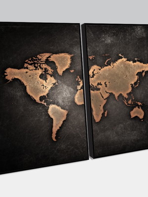 Composição mapa mundi com efeito envelhecido