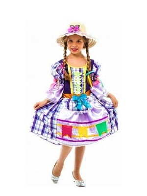 Vestido junino infantil caipirona luxo