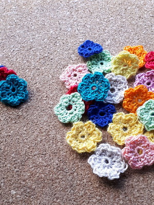 Pacote de flores de crochê para aplicação com 10 un