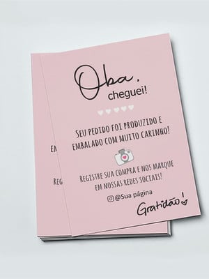 Cartão agradecimento 45unid