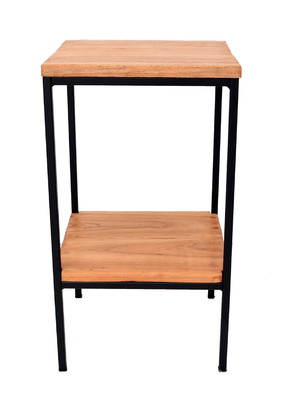 Mesa lateral 60cm criado mudo em ferro e madeira para quarto