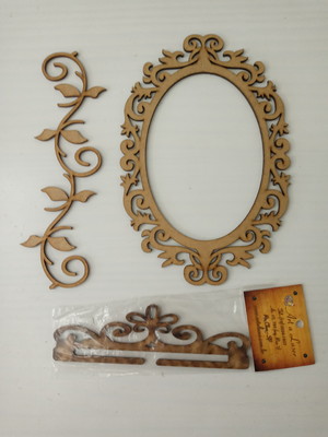 Kit 9 apliques mdf crú 3mm diversos