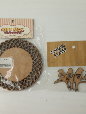 Kit 12 apliques mdf crú 3mm diversos