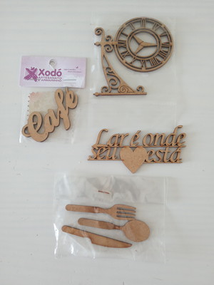 Kit 9 apliques mdf crú 3mm diversos