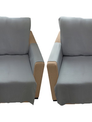Kit 2 capas para poltrona do papai em tecido piquet cinza