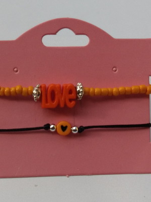 Kit pulseiras love laranja
