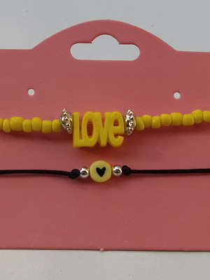 Kit pulseiras love amarela