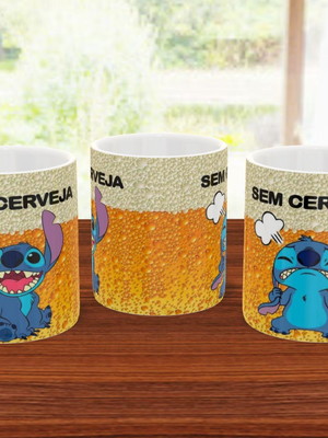 Caneca stitch com cerveja sem cerveja