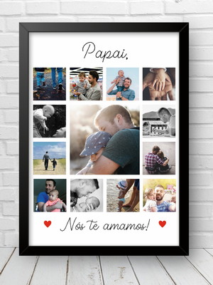 Quadro dia dos pais personalizado com fotos