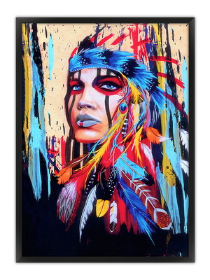 Quadro 54x74 - índia arte colorida tintas