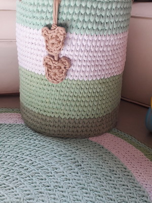Cesto 35x35 decorativos fio de malha