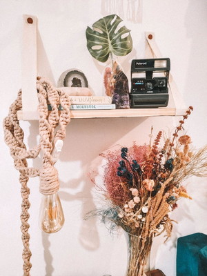 Luminária macramê boho