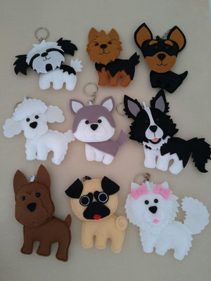 Chaveiro lembrancinha brinde cachorro em feltro
