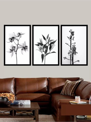 Quadros decorativo folhagem preto e branco
