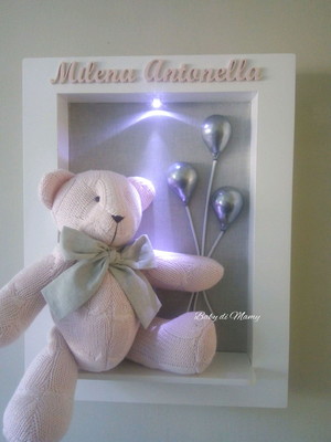 Quadro ursa tricô com led