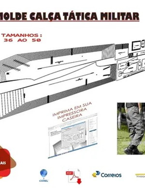 Molde calca tatica militar pdf e corel por email 36 ao 50