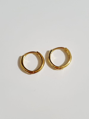 Par de brinco argola conch 14mm banhado ouro 18k