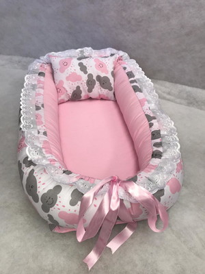Ninho redutor para bebe menina- chuva de amor rosa