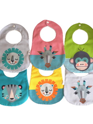 Kit 6 babadores safari personalizados