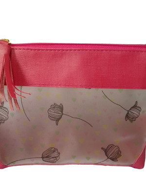 Necessáire pink com visor plástico