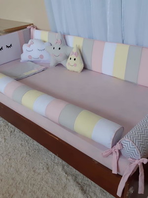 Kit proteção para cama solteiro