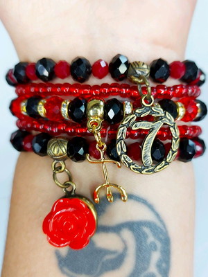 Kit 5 pulseiras pombagira