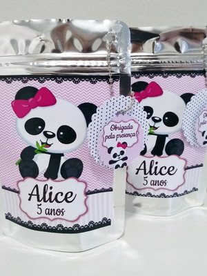 Saquinho panda rosa p