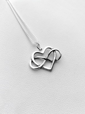 Colar coração com infinito prata 925