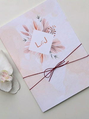 Convite de casamento boho cordão