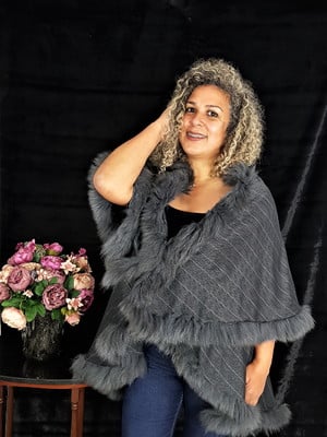 Pelerine poncho pele de ovelha