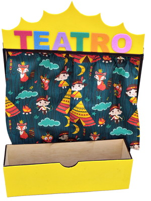 Cenário teatro de dedoche em m.d.f decorado com eva