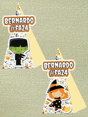 Caixa-pirâmide halloween cute