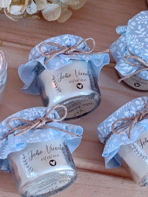 Lembrancinha de batizado vela aromática