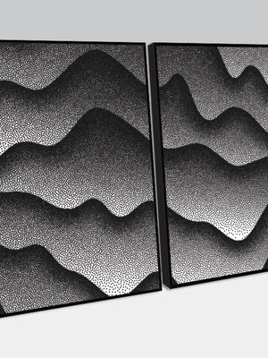 Composição abstrata ondas pontilhadas