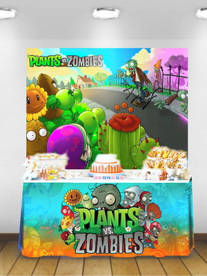 Painel com frente de mesa plants vs zombies