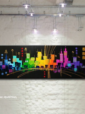Pintura abstrata de cidade