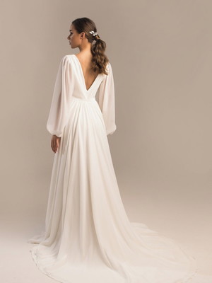 Sob medida vestido noiva princesa boho clean manga bufante