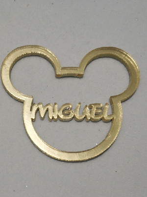 Aplique cabeça do mickey espelhado com nome