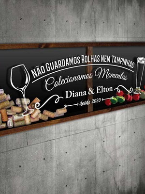 Quadro p/ rolhas/tampinhas panorâmico - não guardamos...