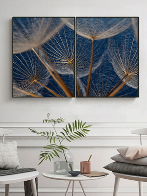 2 quadros decorativos dente de leão + quadro africanas