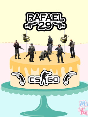 Topo de bolo / topper de bolo counter-strike cs go (digital)
