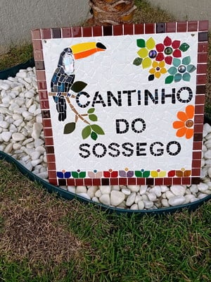 Placa decorativa em mosaico