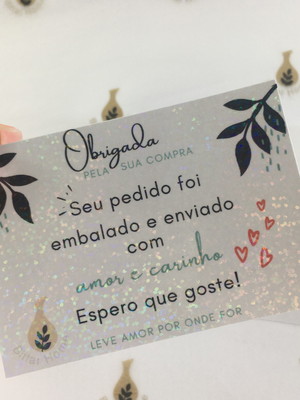 Cartão de agradecimento holográfico para clientes