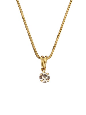 Colar cordão pingente cristal folheado ouro 18k. c3p485