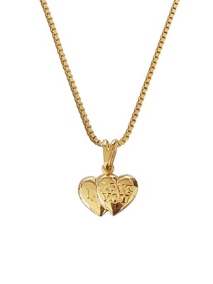 Colar pingente coração i love you folheado ouro 18k. c3p618