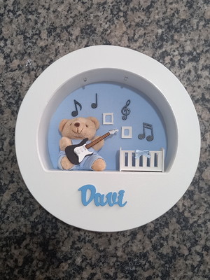 Enfeite de porta maternidade urso instrumento musical