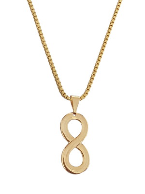 Colar cordão pingente infinito folheado ouro 18k. c3p776